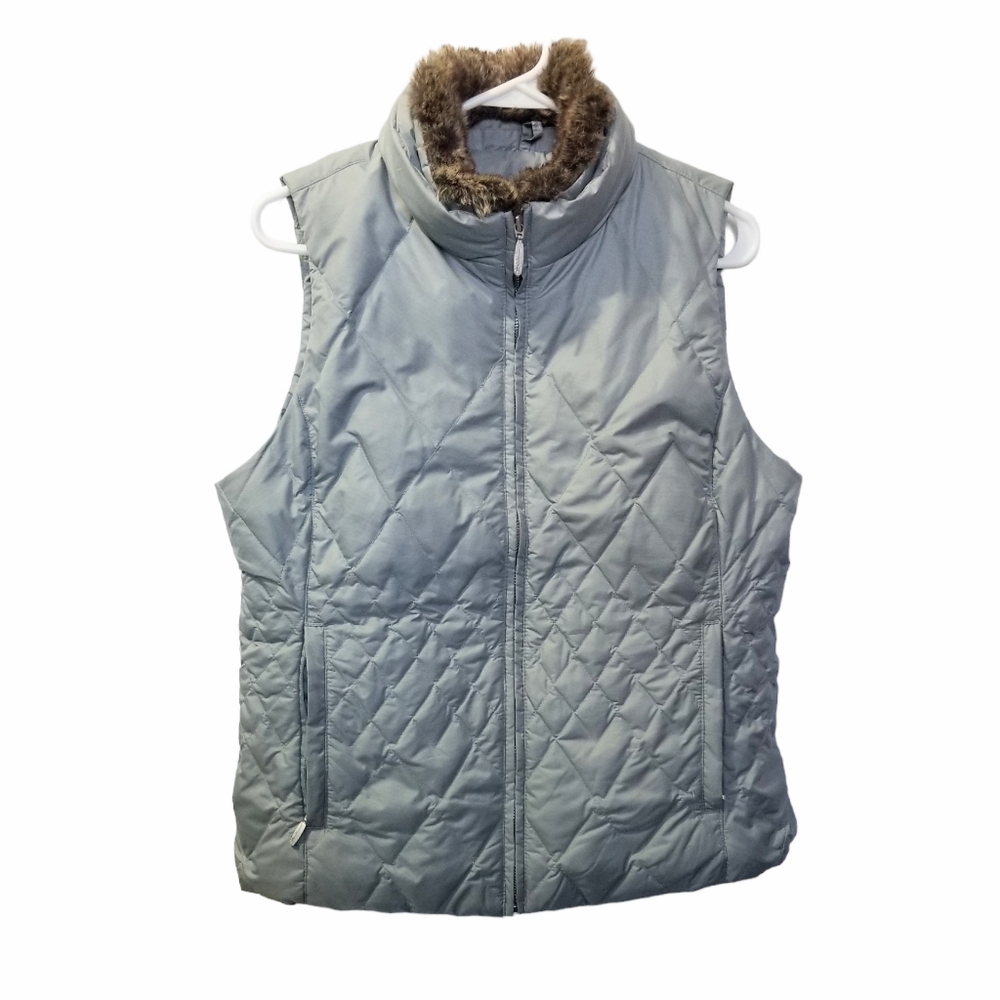 Eddie Bauer‎ Premium Goose Down Vest Women Medium Quilted Puffer Jacket Gorpcore
